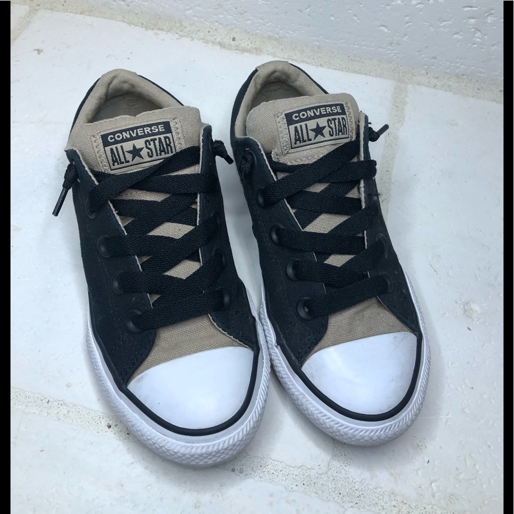 Converse All star Slip On Black Vintage Khaki Sz 1